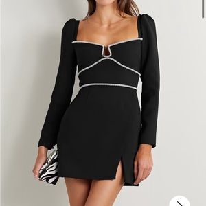Self Portrait Black Crepe Mini Dress